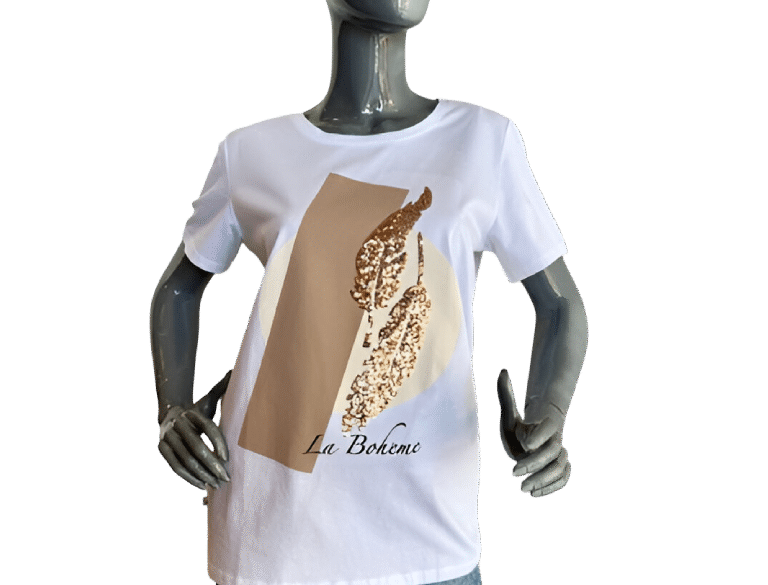 "La Boheme" Organic Mercerized Cotton T-Shirt - Free size