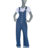 Denim Button-Up Overalls - Free size